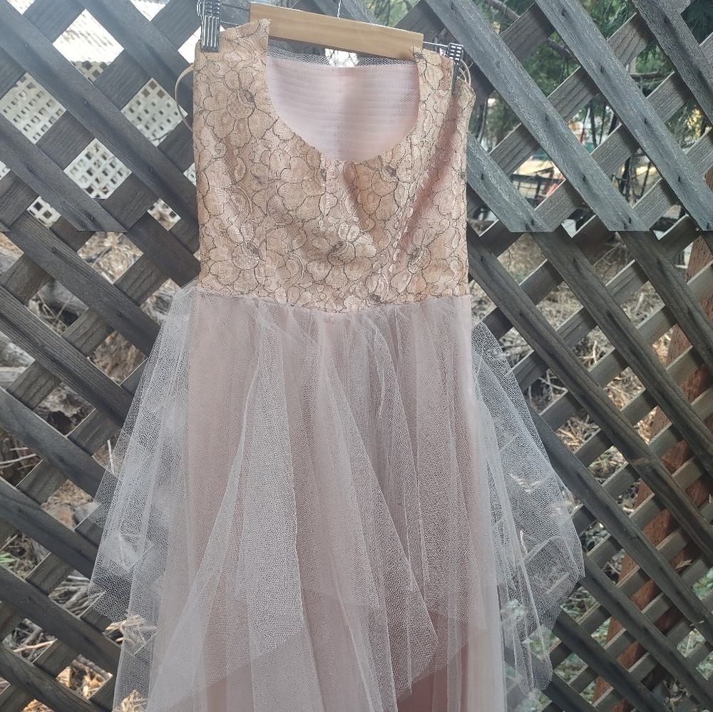 VTG Pink Formal tulle Prom Dress